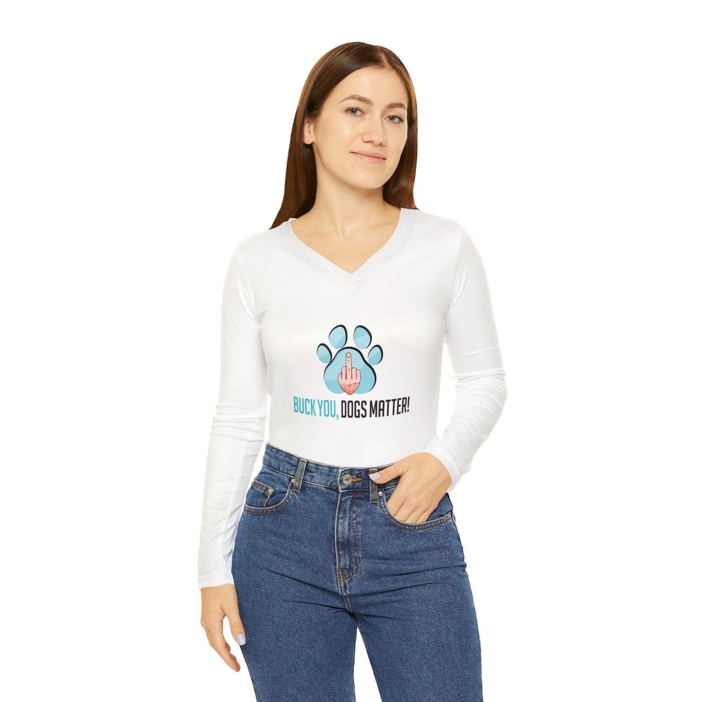 Women's Long Sleeve V-neck Shirt (AOP)