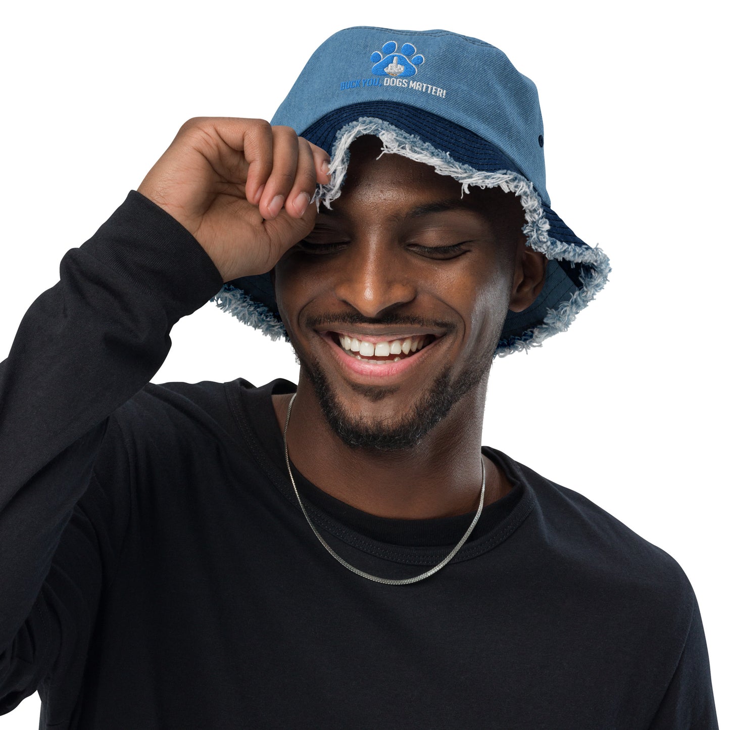 Distressed Denim Bucket Hat